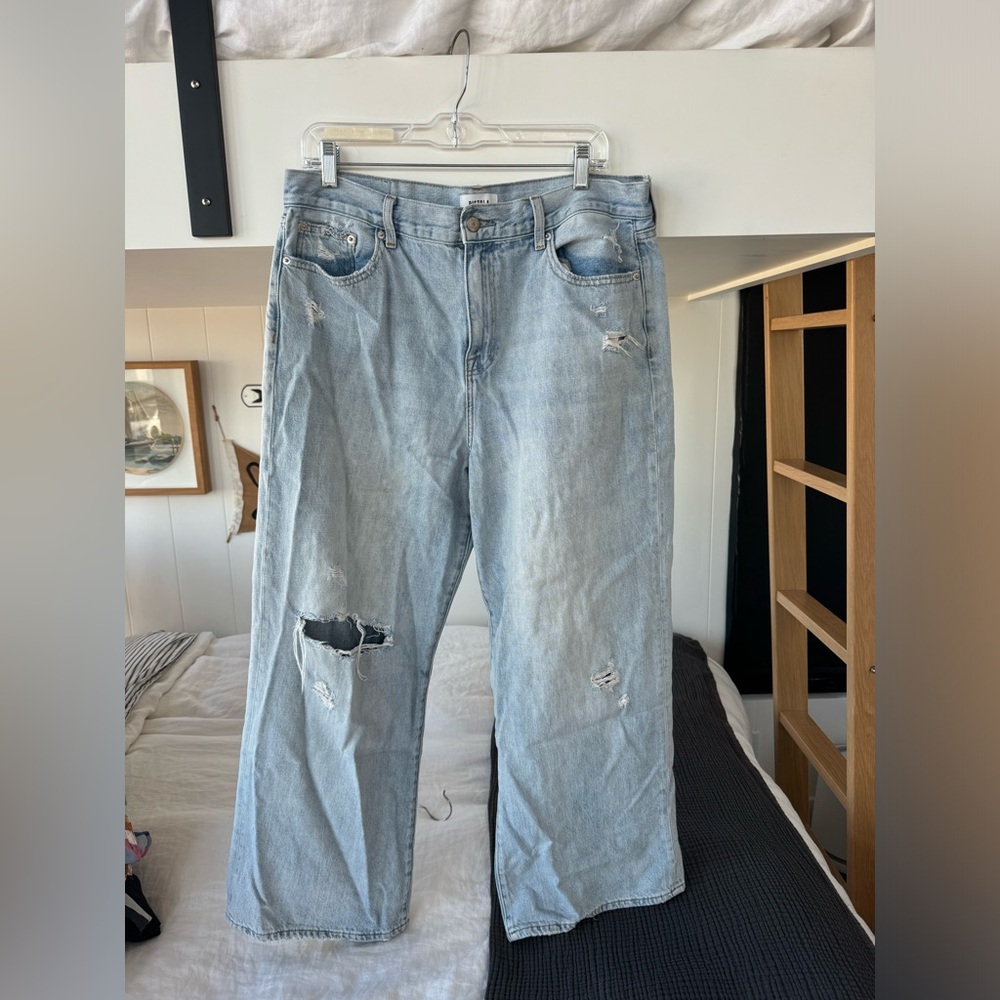 Pistola Blue Boyfriend Jeans with Distressed Details